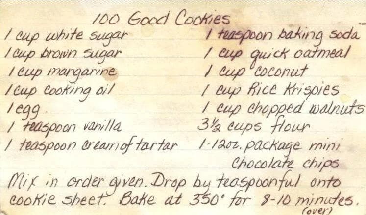 Benchmark sample: Handwriting (Recipe)
