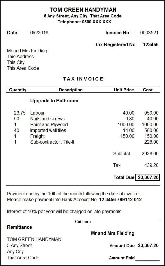 Benchmark sample: Invoice With Table (HTML Structure)